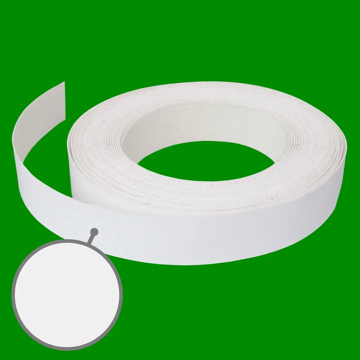 5m x 22mm Glossy White Pre-Glued Iron-On Melamine Worktop Edge Tape, Strip, Band