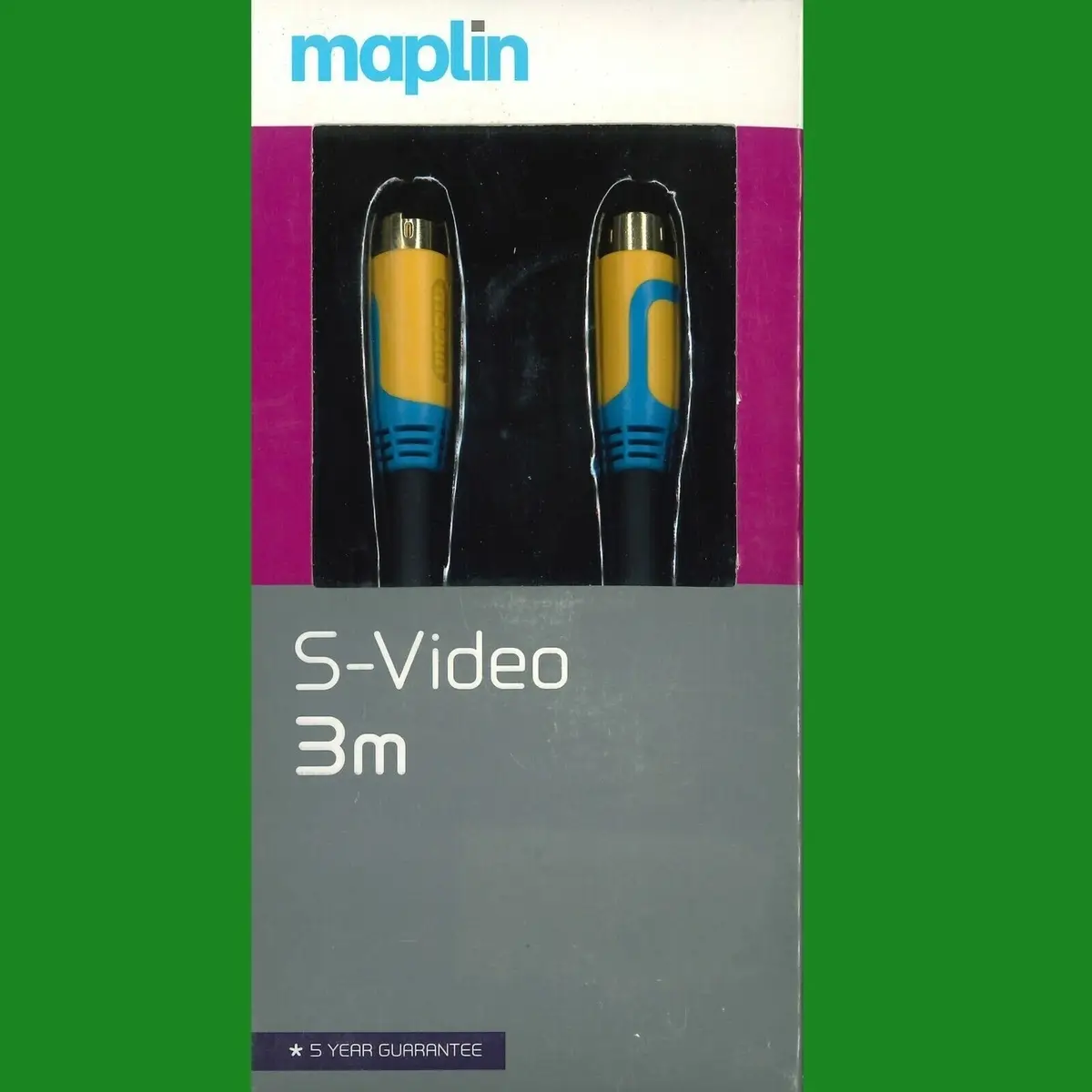 Maplin 3m S-Video 3m 4 pin Din Gold Plated VHS, DVD, TV Games Console Cable Lead