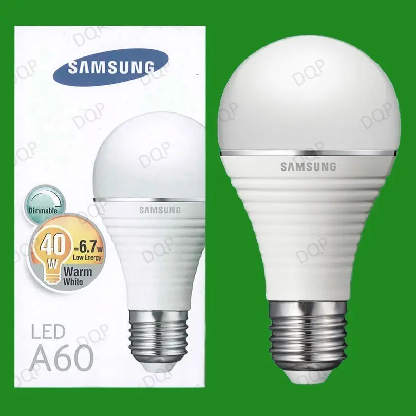 3x 6.7W Samsung GLS Dimmable Ultra Low Energy LED Light Bulbs, ES E27 Lamps
