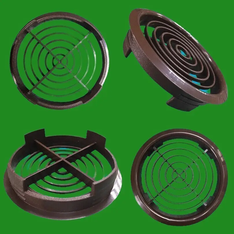 2x Brown Vivarium Reptile Push Fit Round Air Vents, 80mm, 70mm Hole, Ventilation