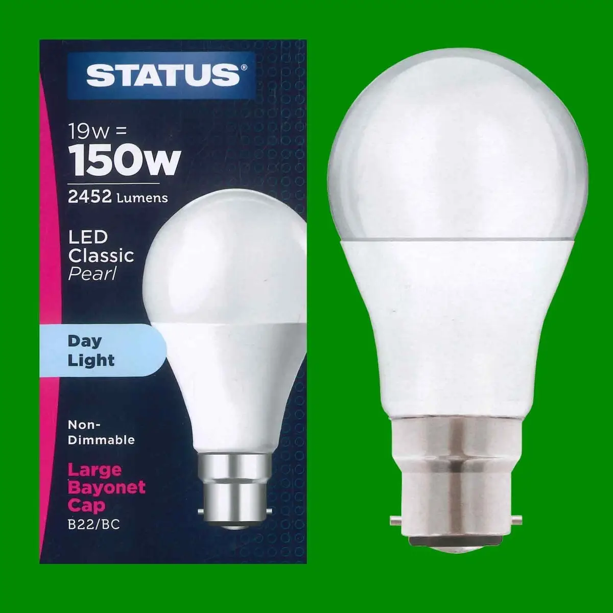 10x 19W =150W LED GLS Pearl Bayonet BC B22 Daylight White 6500K Light Bulb Lamp