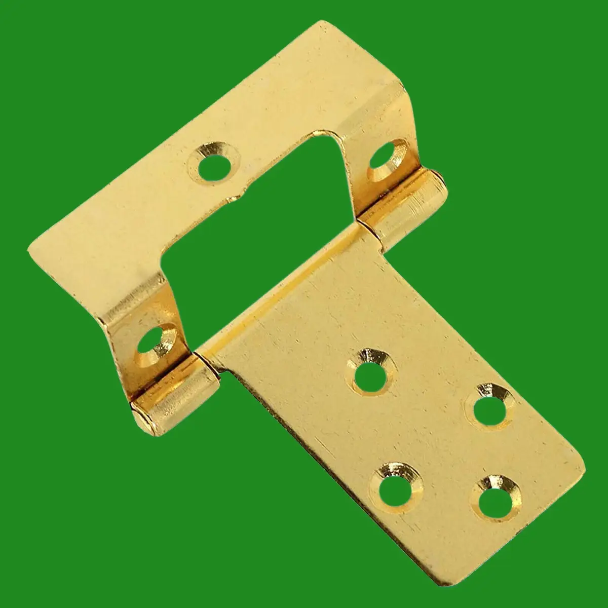 8x 65mm x 50mm 2.5" Inch Brass Cranked Flush Gate Cabinet Shed Door Hinge
