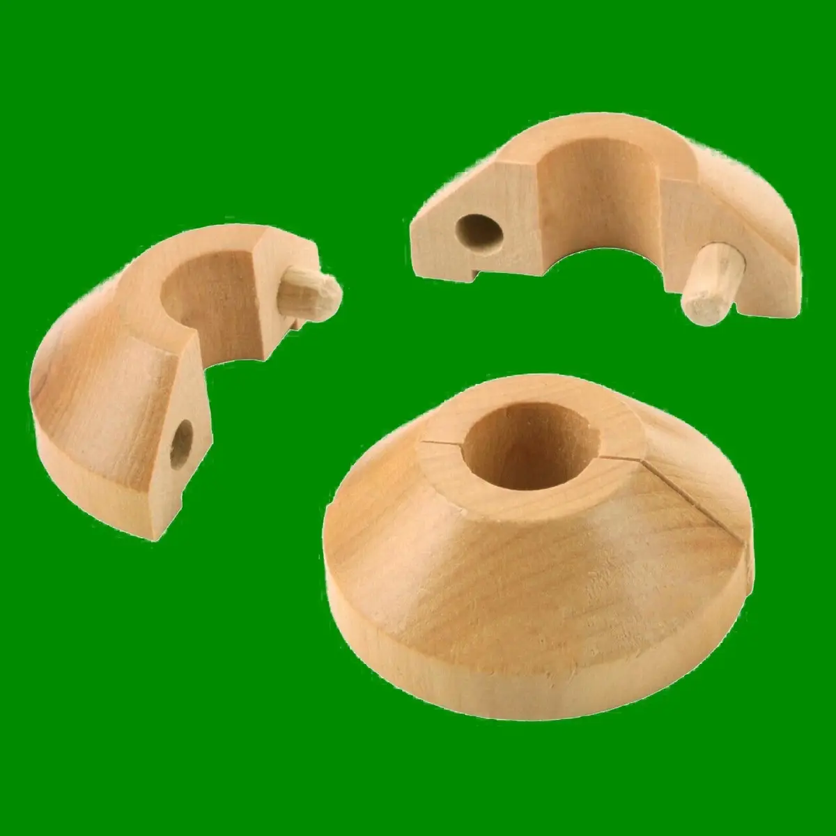 10x Varnished Maple Wood Radiator Pipe Collars for 15mm Pipe Easy Fit Covers