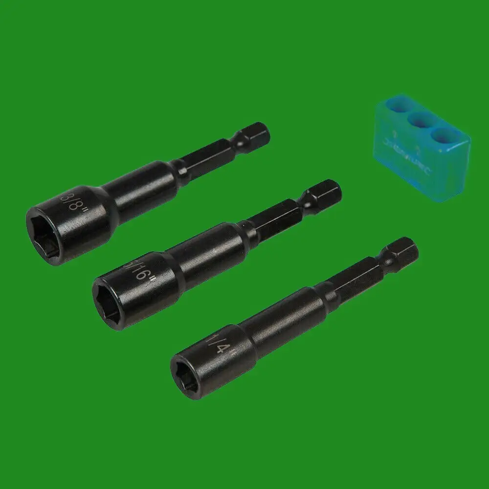 Magnetic Nut Driver Set 3piece 1/4" Hex Drive 1/4" - 3/8" Vanadium Steel - image 3 | Free standard UK delivery included | Discount Quality Products