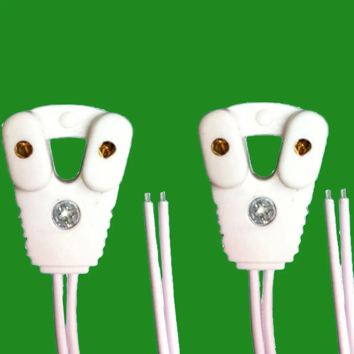 6x T8 Fluorescent &amp; LED Tube Lamp Holder Socket Fittings 118cm Cables (G13 Base)