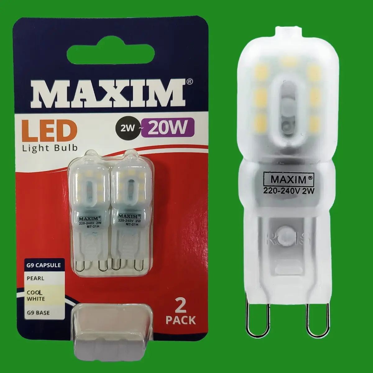 10x 2W =20W LED G9 Capsule 4000K Cool White Light Bulb Replacement Halogen Lamp