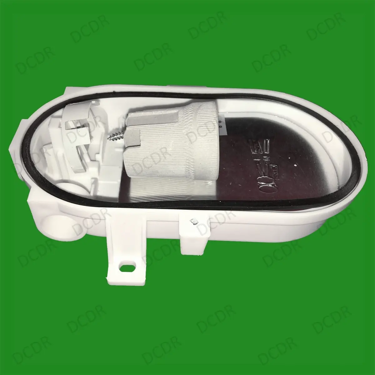 White Caged Oval Glass IP44 Security Bulkhead Wall Lamp Fitting & 40W Light Bulb - image 8 | Free standard UK delivery included | Discount Quality Products