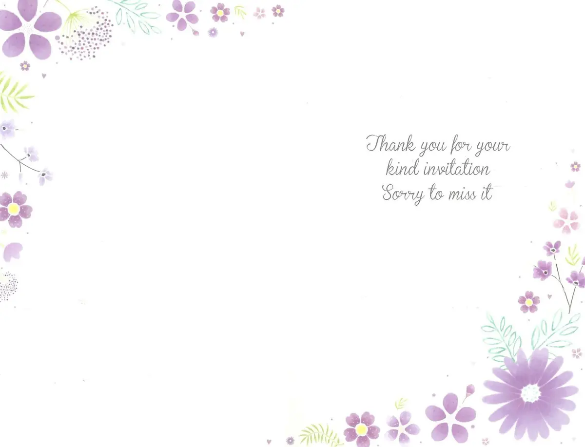 With Regret Greeting Card, Floral Flower Petal Design Pattern, 7.2" x 4.2" - image 2 | Free standard UK delivery included | Discount Quality Products