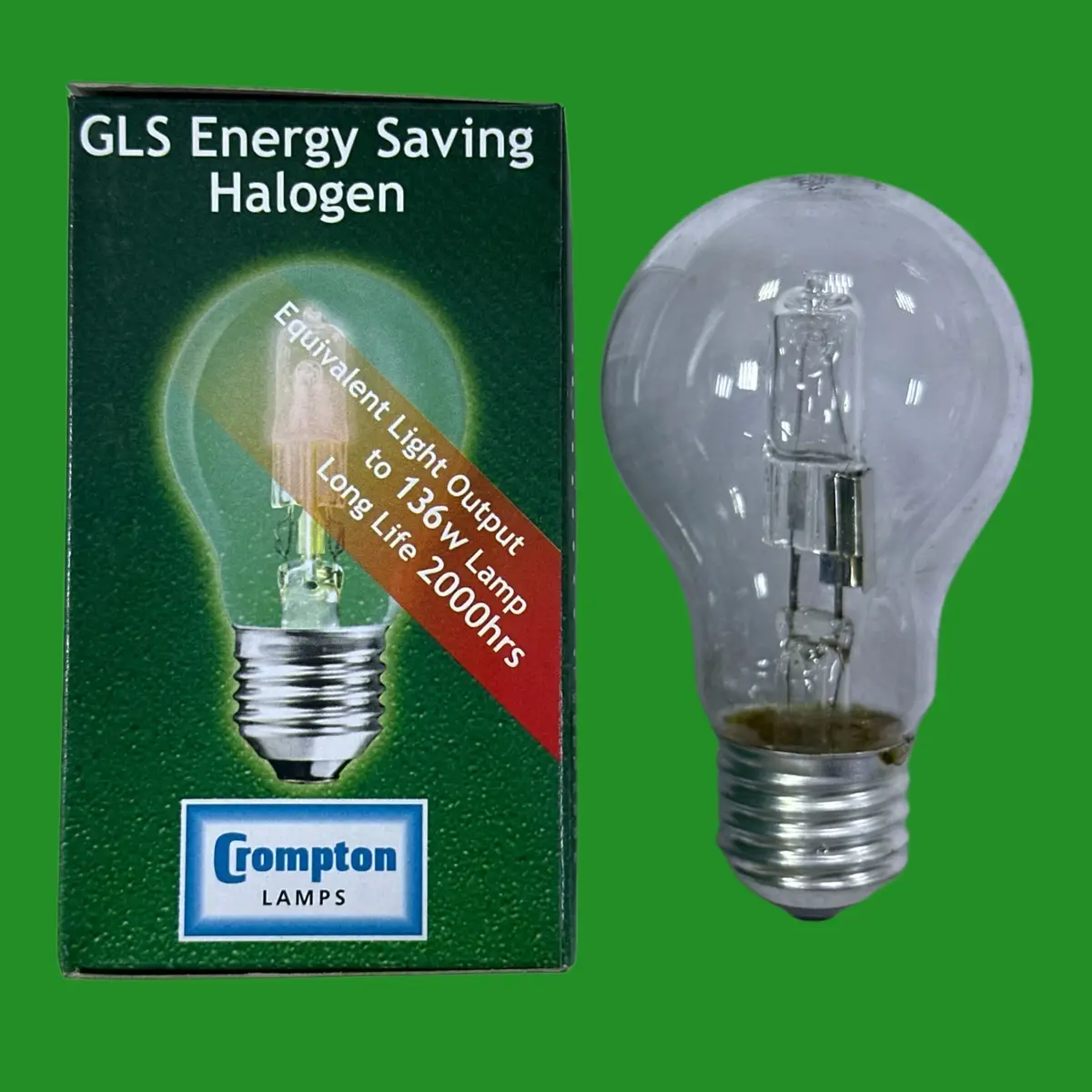 4x 105W =136W Crompton Clear Dimmable Halogen GLS Light Bulbs ES E27 Screw Lamp