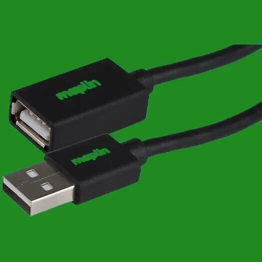 Maplin USB 2.0 A to A Extension 3M Black And Blue Three Metres
