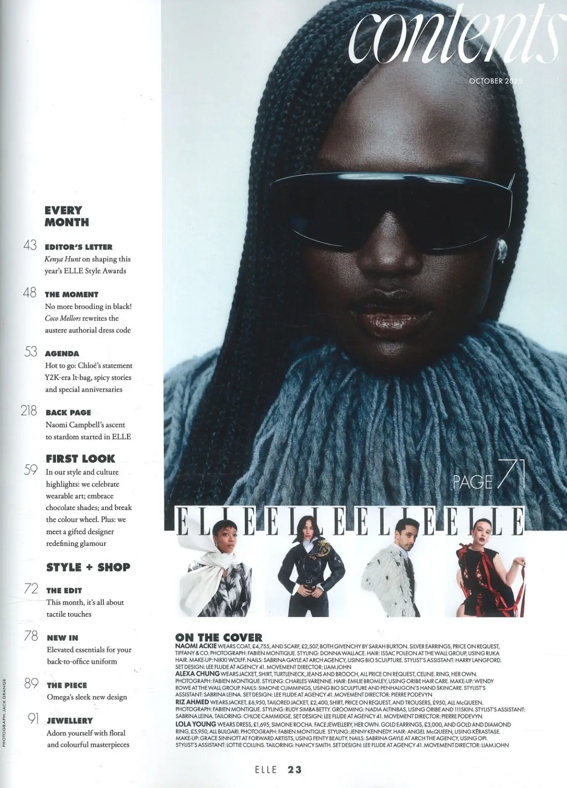 Elle Magazine: 40th Anniversary Issue, Lola Young, Naomi Campbell, Oct 2025 - image 2 | Free standard UK delivery included | Discount Quality Products