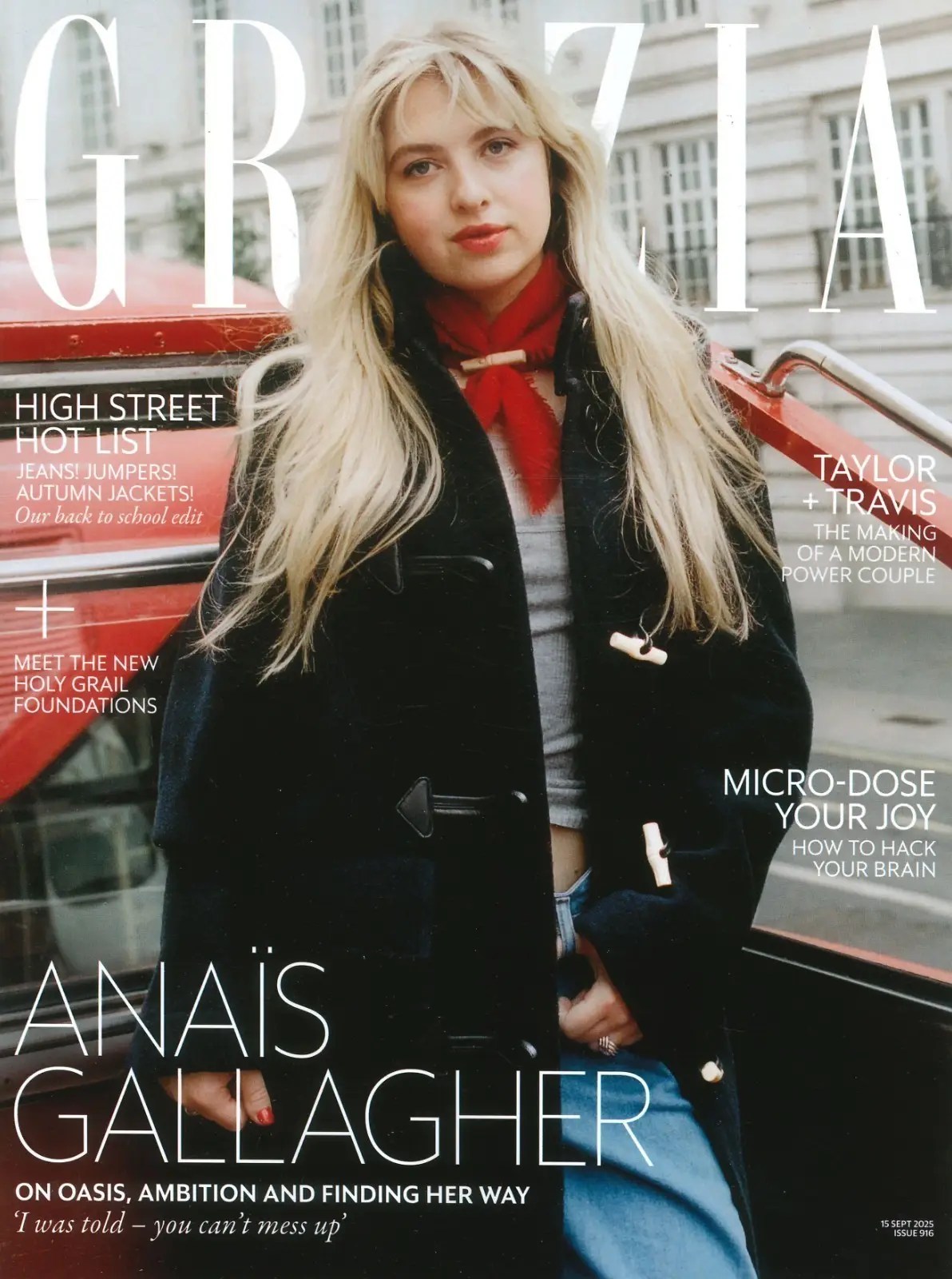Grazia Magazine Anais Gallagher, Oasis, Taylor Swift, Kim K, Usain Bolt, 15.9.25