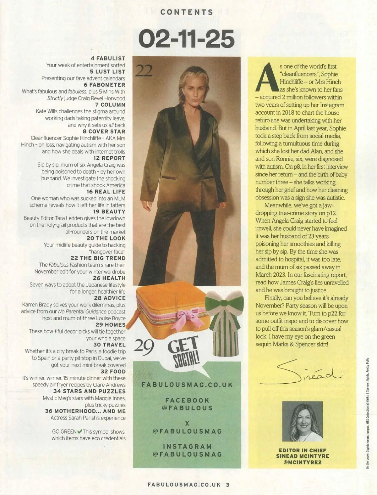 Fabulous Magazine: Sophie Hinchliffe, Craig Horwood, Sarah Parish, 2.11.25 - image 3 | Free standard UK delivery included | Discount Quality Products