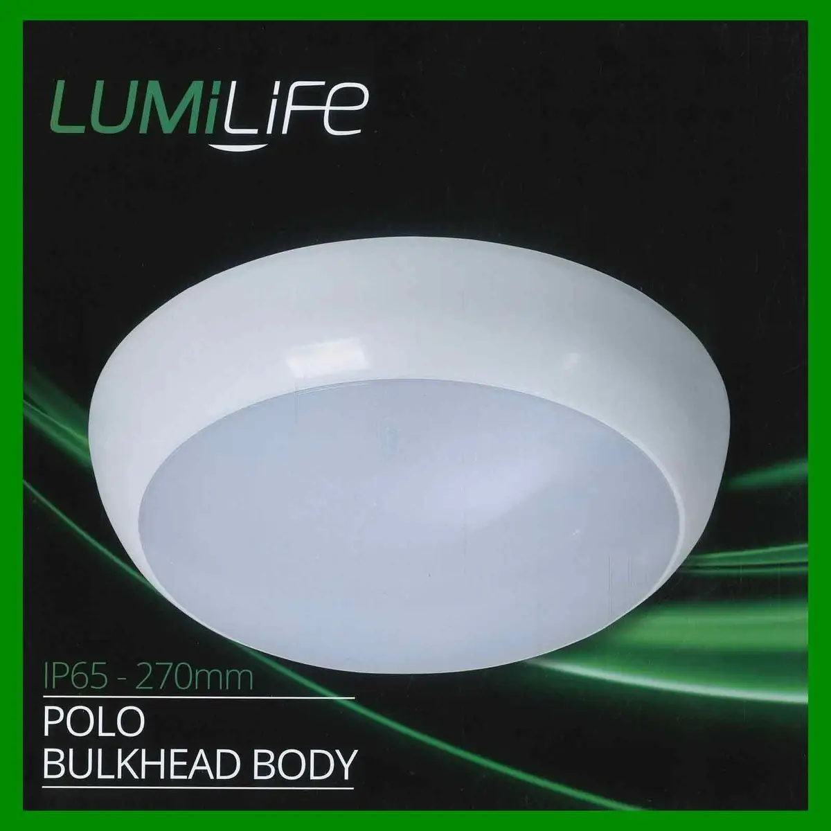 IP65 270mm Round Polo Bulkhead Body (No Gear Tray) Bathroom Ceiling/Wall Light