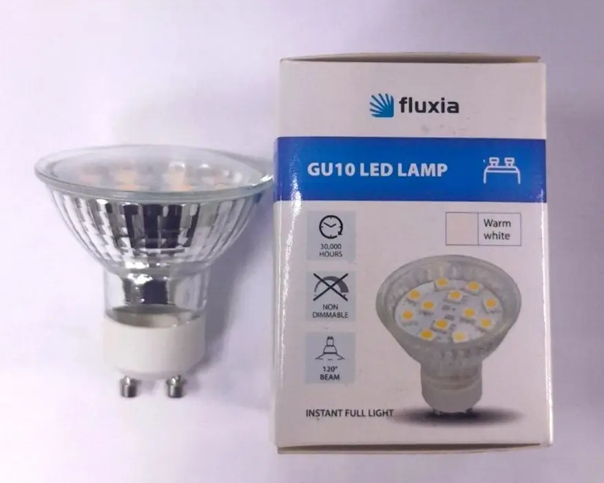 1x 1.5W Fluxia LED GU10 2-Pin Spot Light Bulbs Downlight Lamps Warm White 3000K