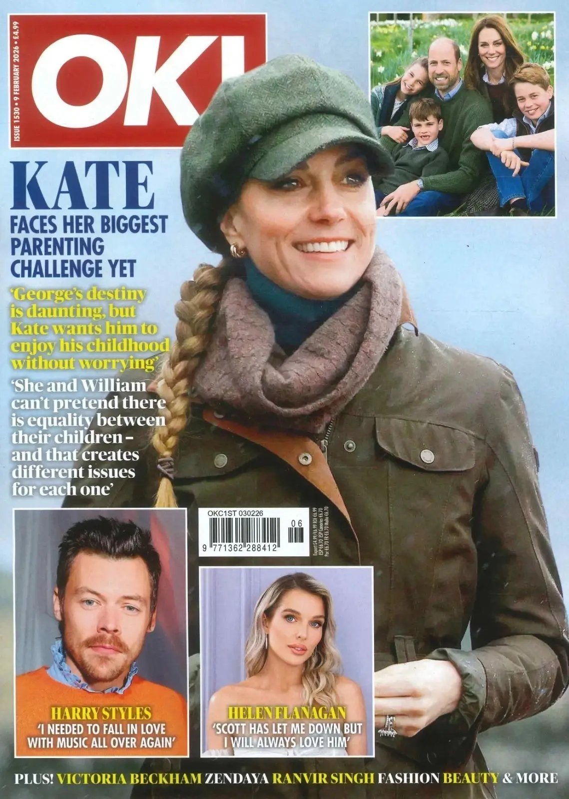 OK! Magazine: Princess Kate, David Beckham, Harry Styles, Helen Flanagan, 9.2.26