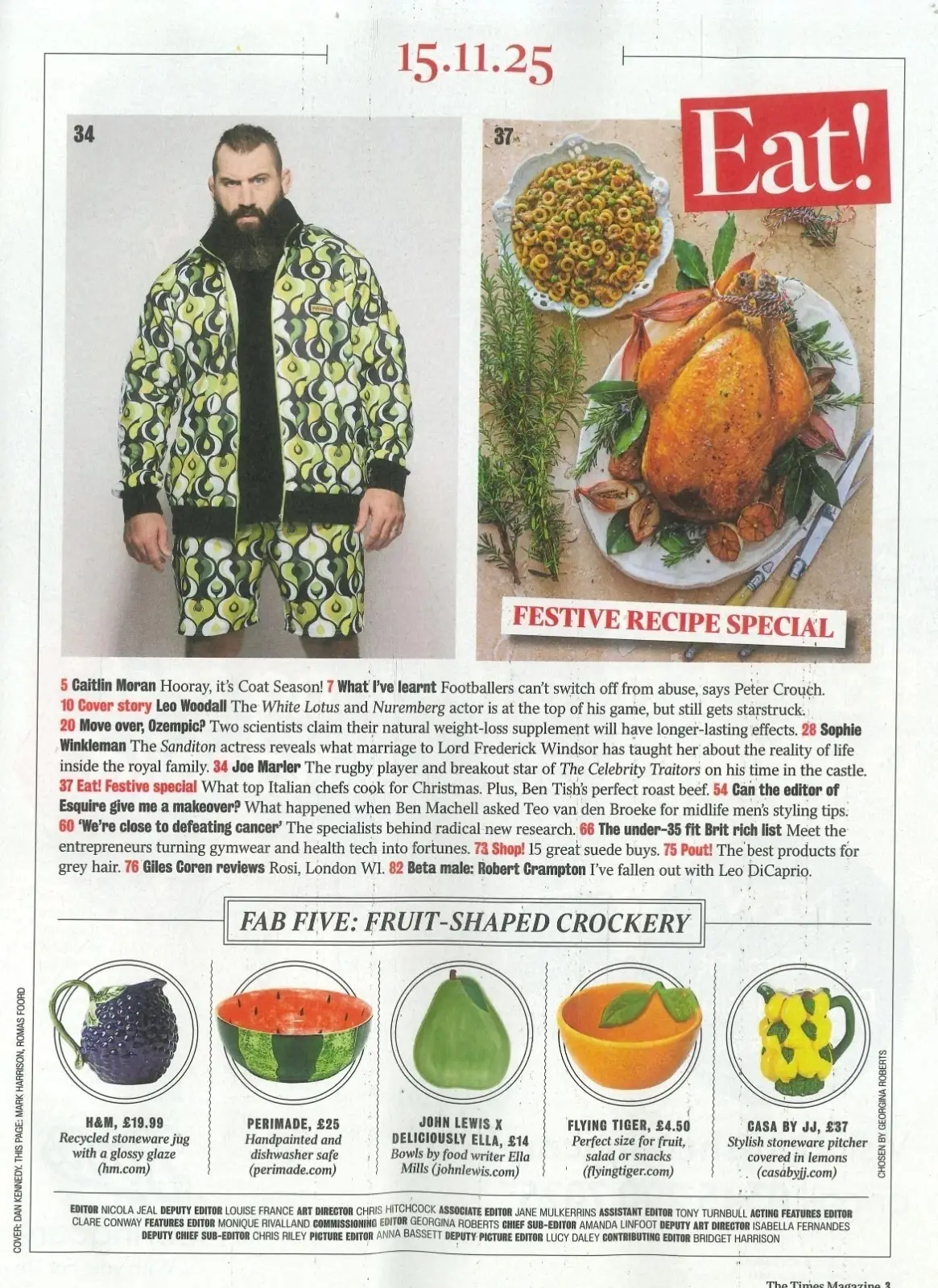 Times Magazine: Leo Woodall, Joe Marler, Festive Recipe Special, 15.11.25 - image 3 | Free standard UK delivery included | Discount Quality Products