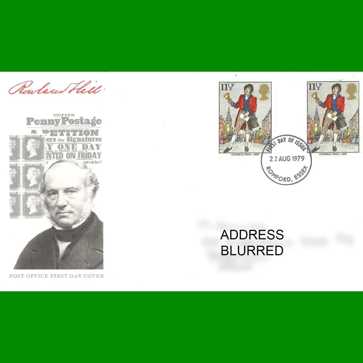 FDC Rowland Hill Commemorative Stamps Post Office First Day Cover, 22.8.1979