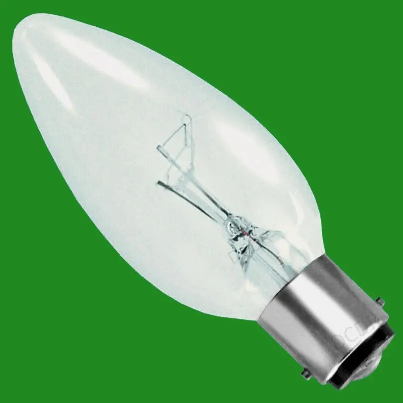 2x 60W Dimmable Clear Candle Incandescent Light Bulbs SBC B15 Small Bayonet Lamp