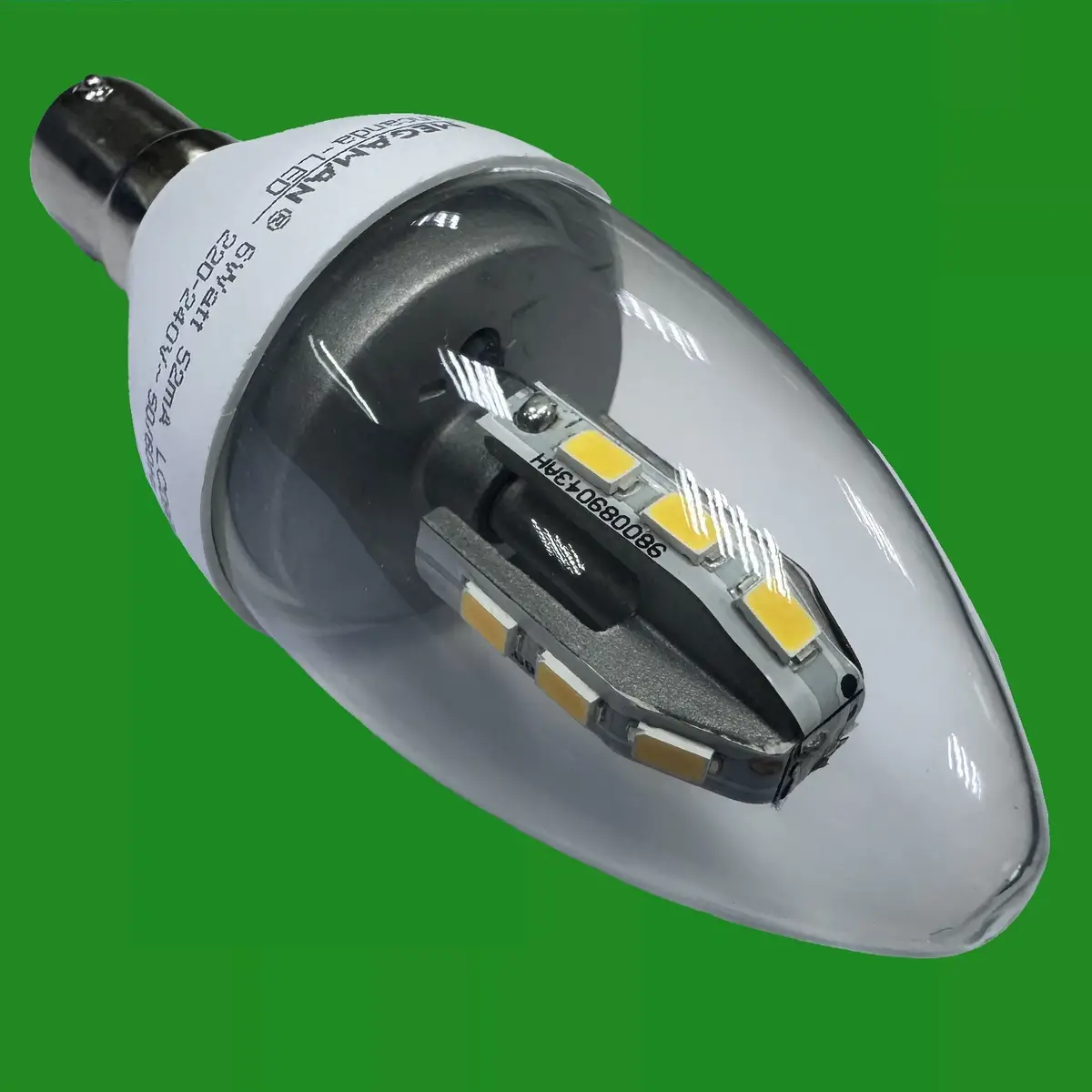 12x 6W (=40W) Megaman Dimmable LED Clear Candle Light SBC B15 Chandelier Bulbs - image 2 | Free standard UK delivery included | Discount Quality Products