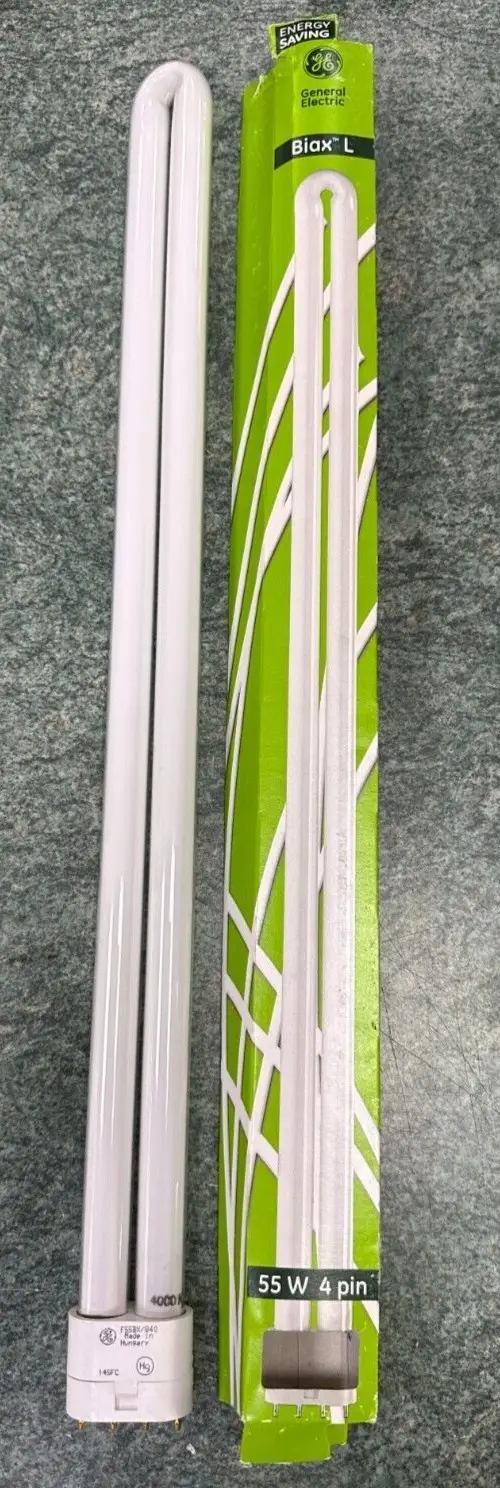 2x 55W GE 2G11 Dimmable 4 Pin Light Bulb Double Tube PLL CFL 4000K Cool White - image 2 | Free standard UK delivery included | Discount Quality Products