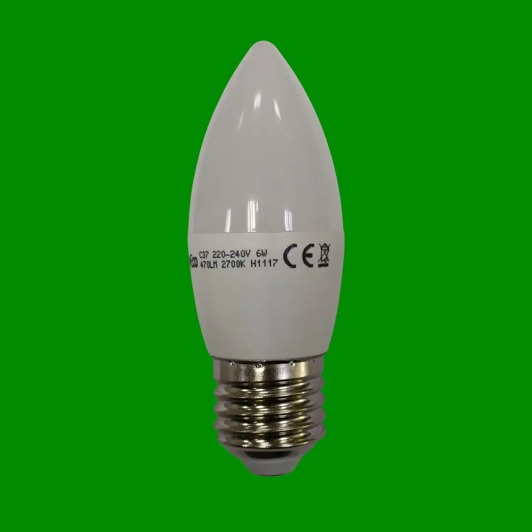 2x 6W(=40W) LyvEco LED Candle 470lm,25000 hours Warmwhite ES E27 Light Bulb Lamp - image 2 | Free standard UK delivery included | Discount Quality Products