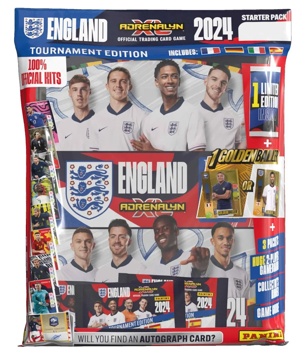 Panini Adrenalyn XL England 2024 Tournament Ed., Soccer Football Card Start Pack