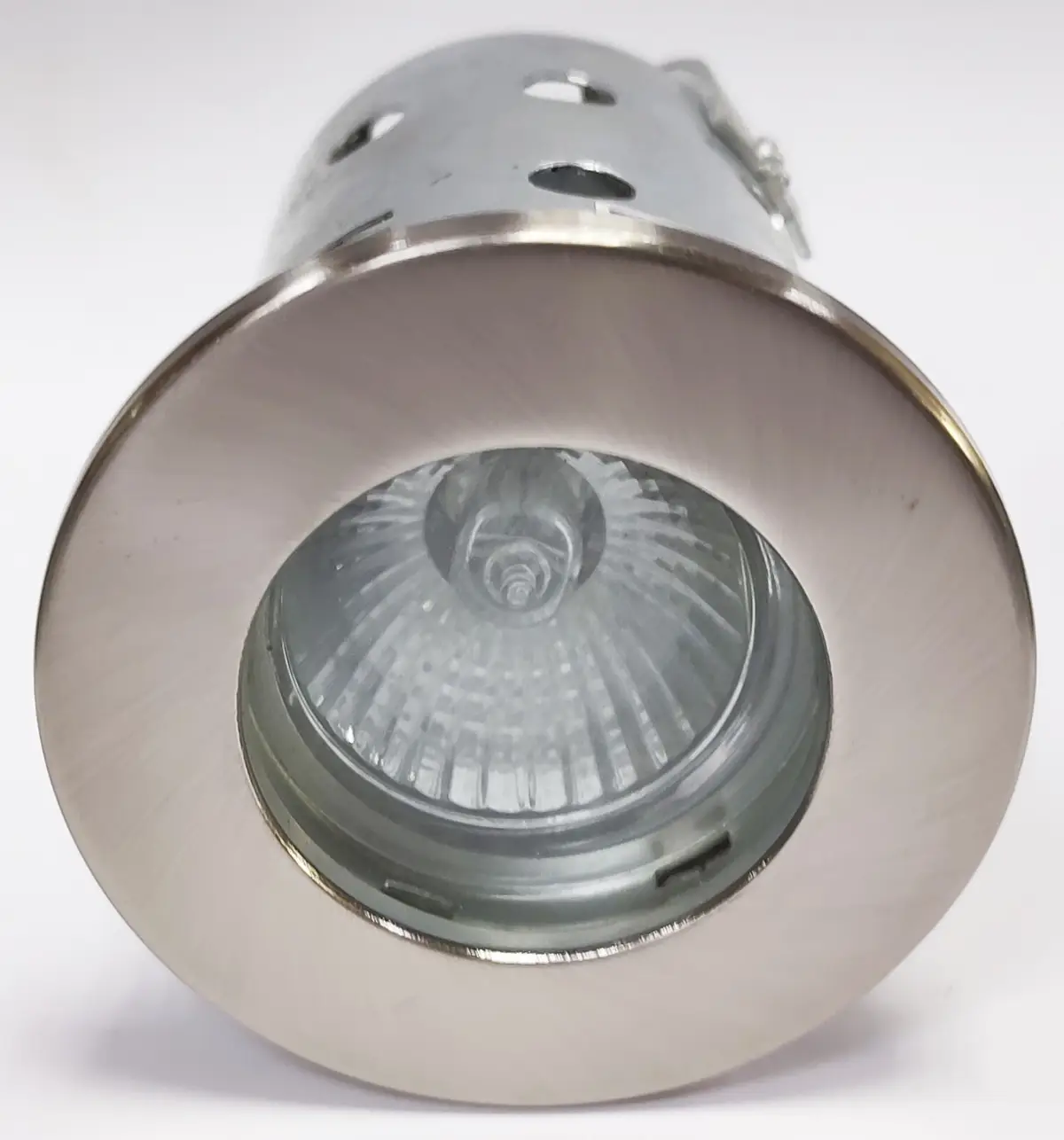 50W Eterna Fire Rated IP65 Satin Nickel Ceiling Downlight GU10 Halogen FRDG110SN