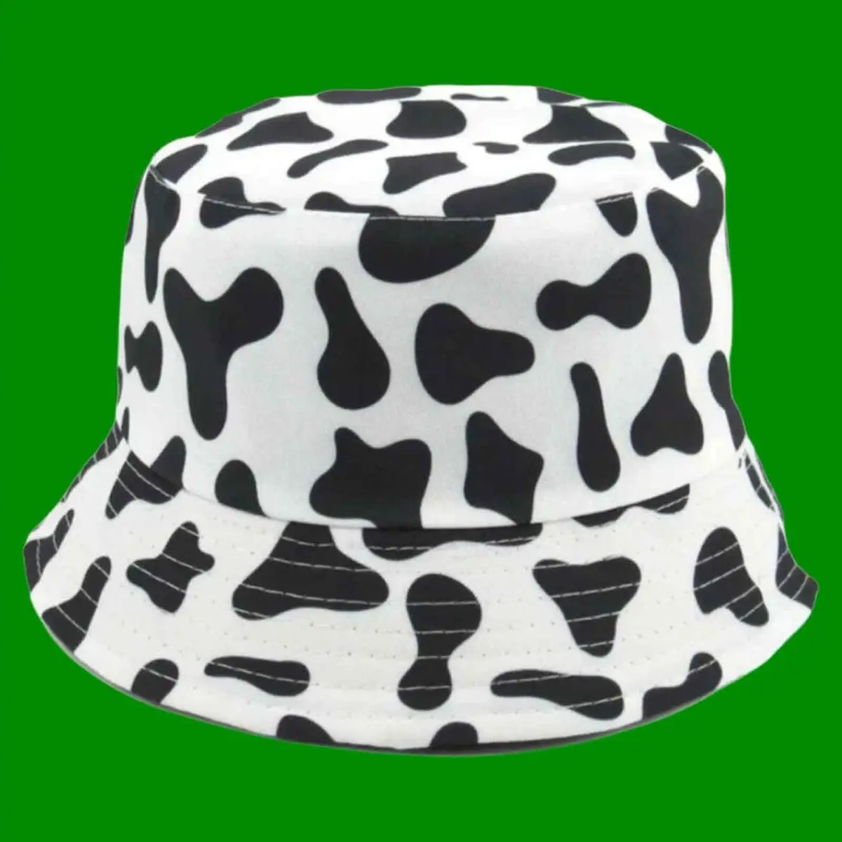Black Cow Animal Print Pattern Bucket Hat Cap Fully Reversible Unisex Men Women - image 2 | Free standard UK delivery included | Discount Quality Products
