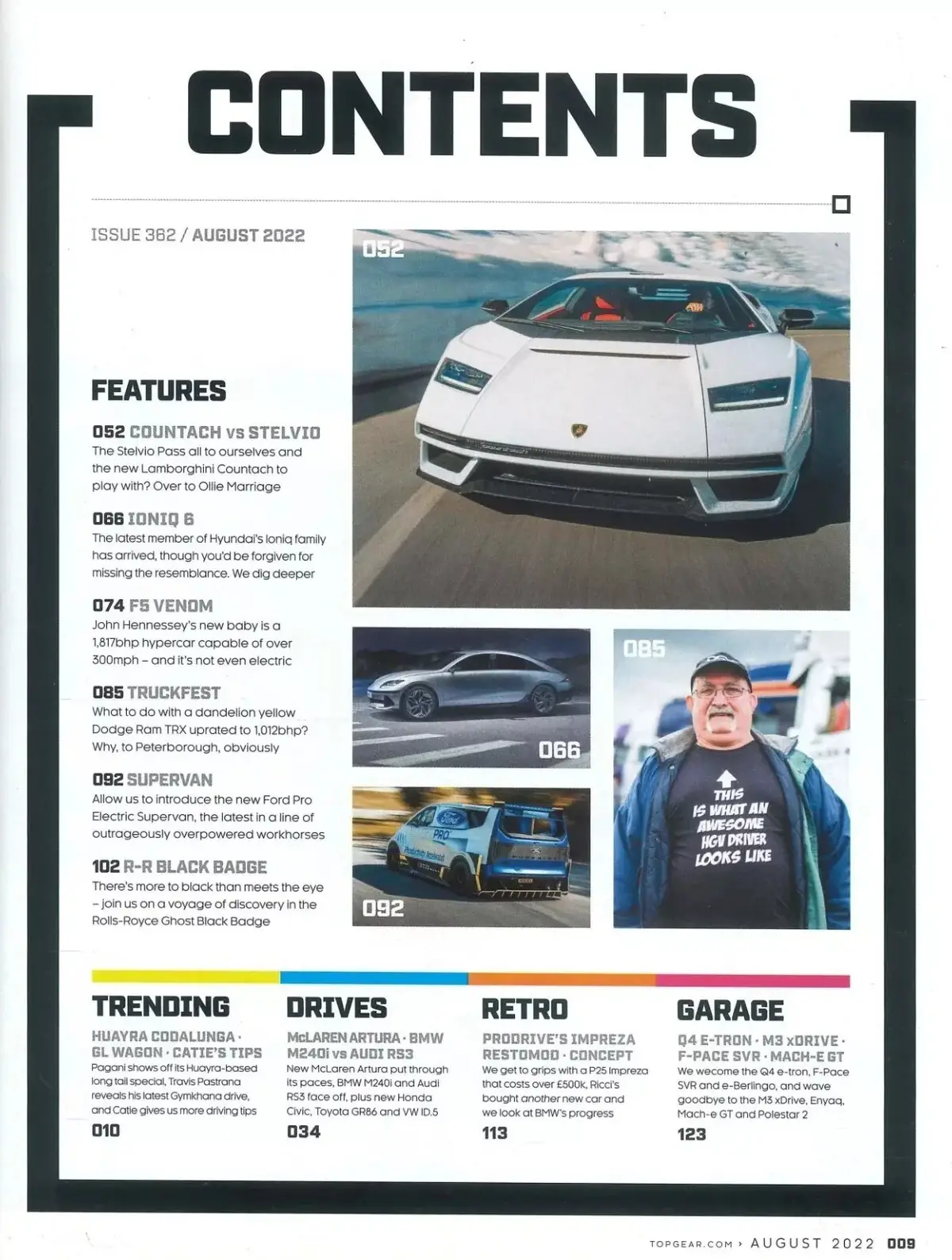 BBC Top Gear Magazine: Issue 362, Lambo Countach, Alfa Romeo Stelvio, Aug 2022 - image 3 | Free standard UK delivery included | Discount Quality Products