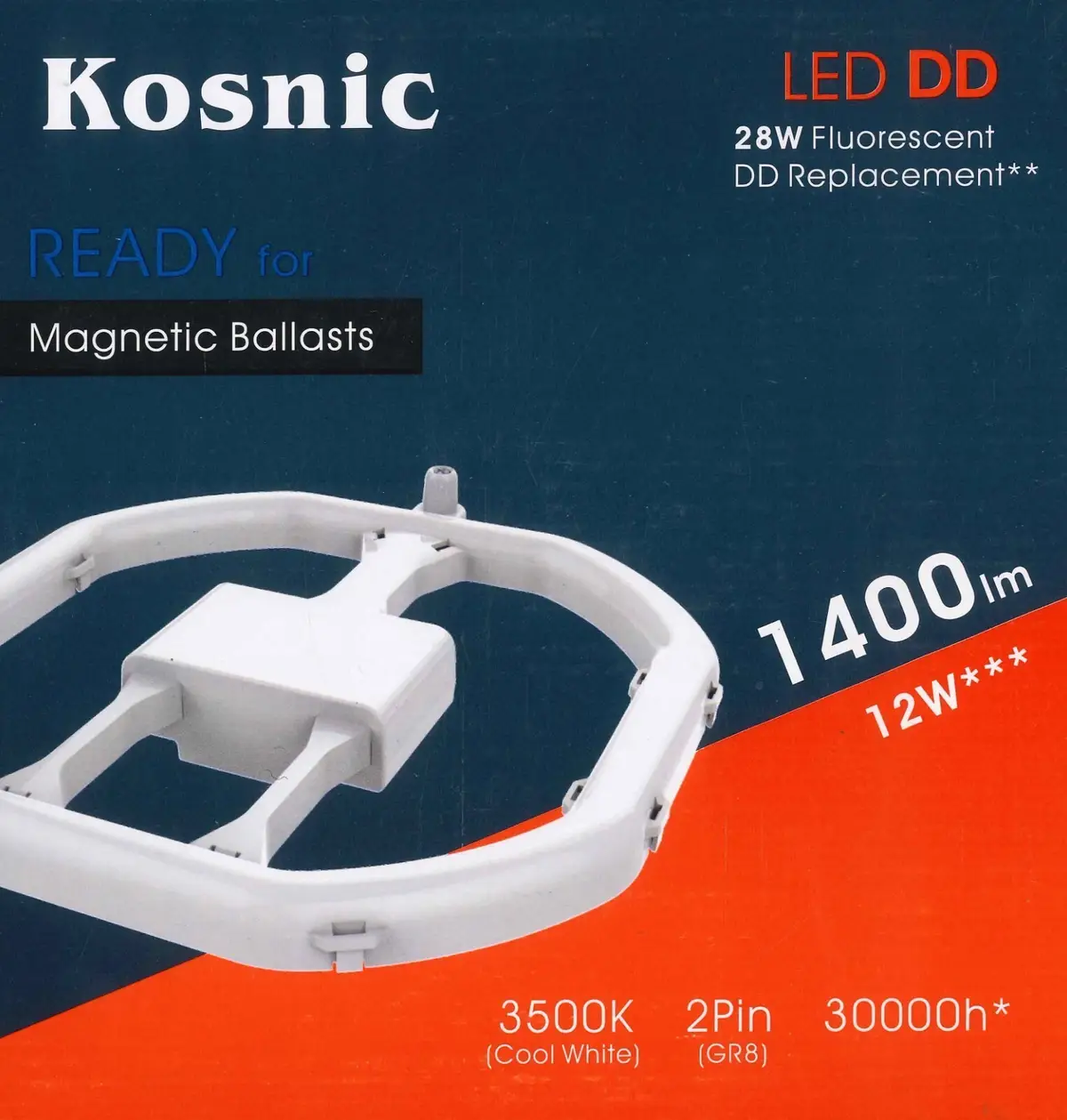 2x 12W (=28W Retrofit Replacement) LED GR8 2 pin 3500K 2D Light Bulb Double D