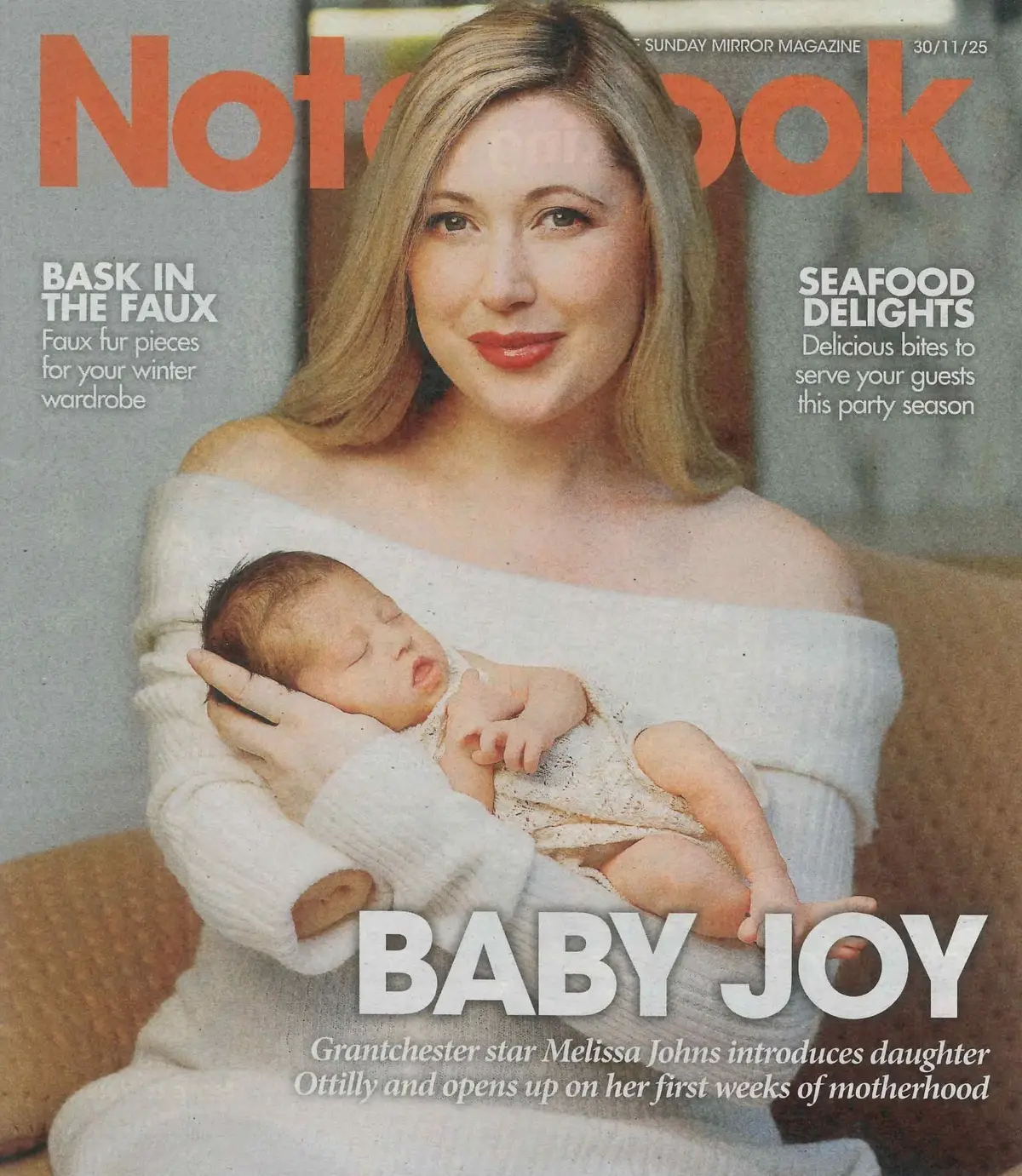 Sunday Mirror Notebook Magazine: Grantchester Star Melissa Johns, 30.11.25