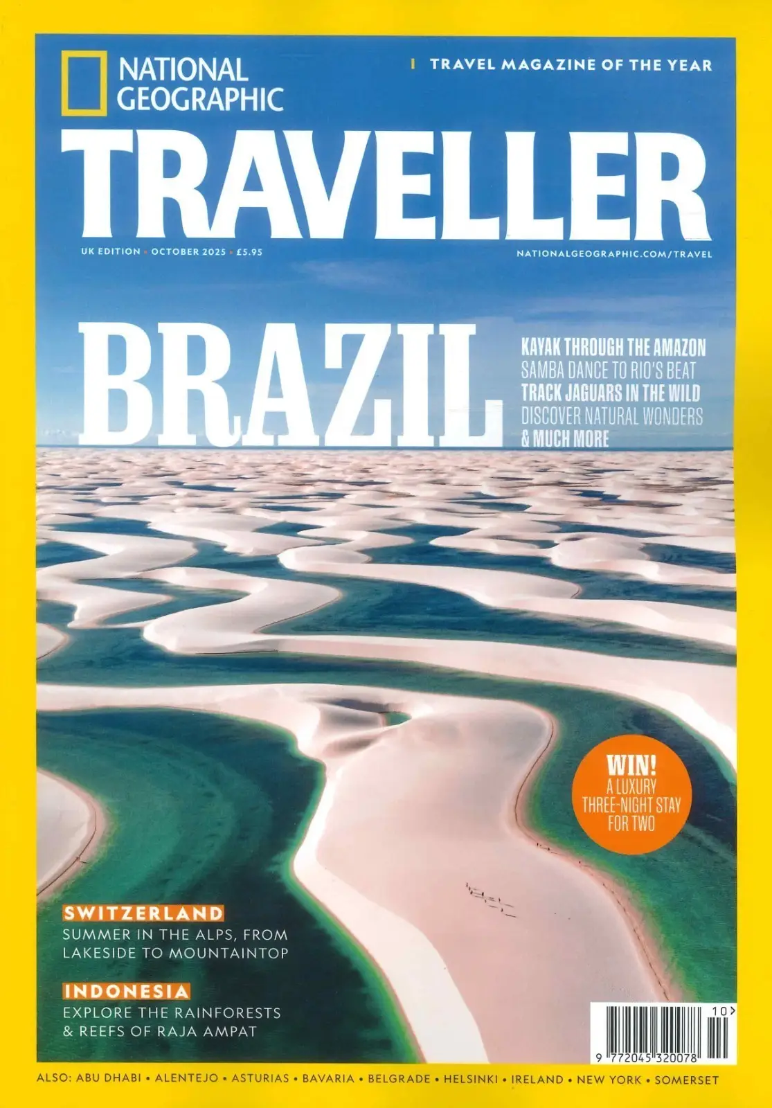 National Geographic Traveller Magazine: Brazil, Switzerland, Abu Dhabi, Oct 2025