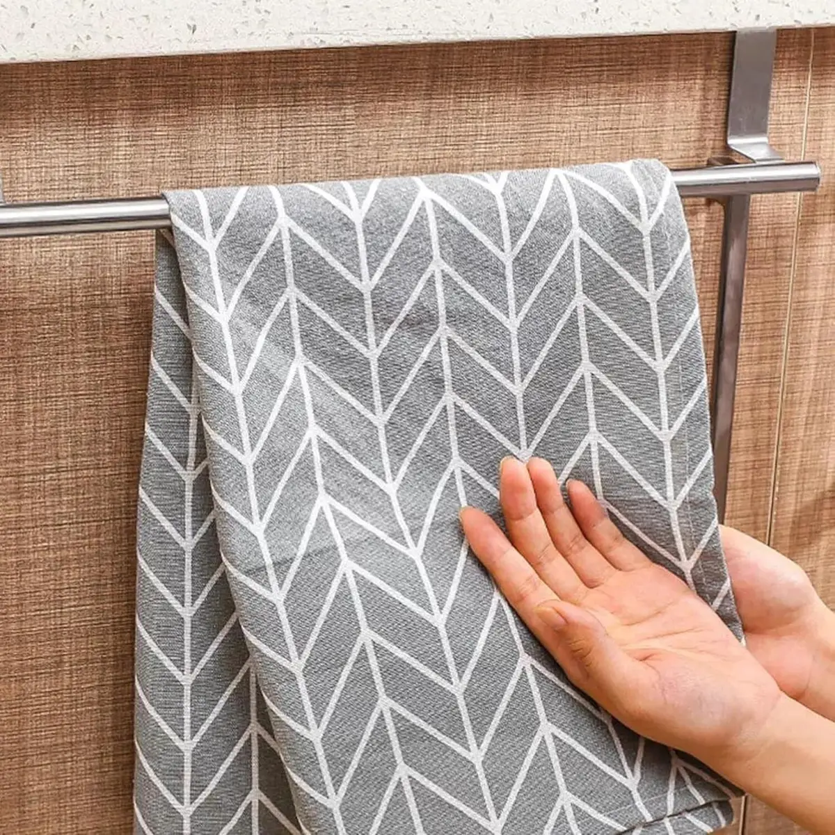 360mm Stainless Steel Hanging Oven Cabinet Door Bar Towel Rack Kitchen Bathroom - image 2 | Free standard UK delivery included | Discount Quality Products