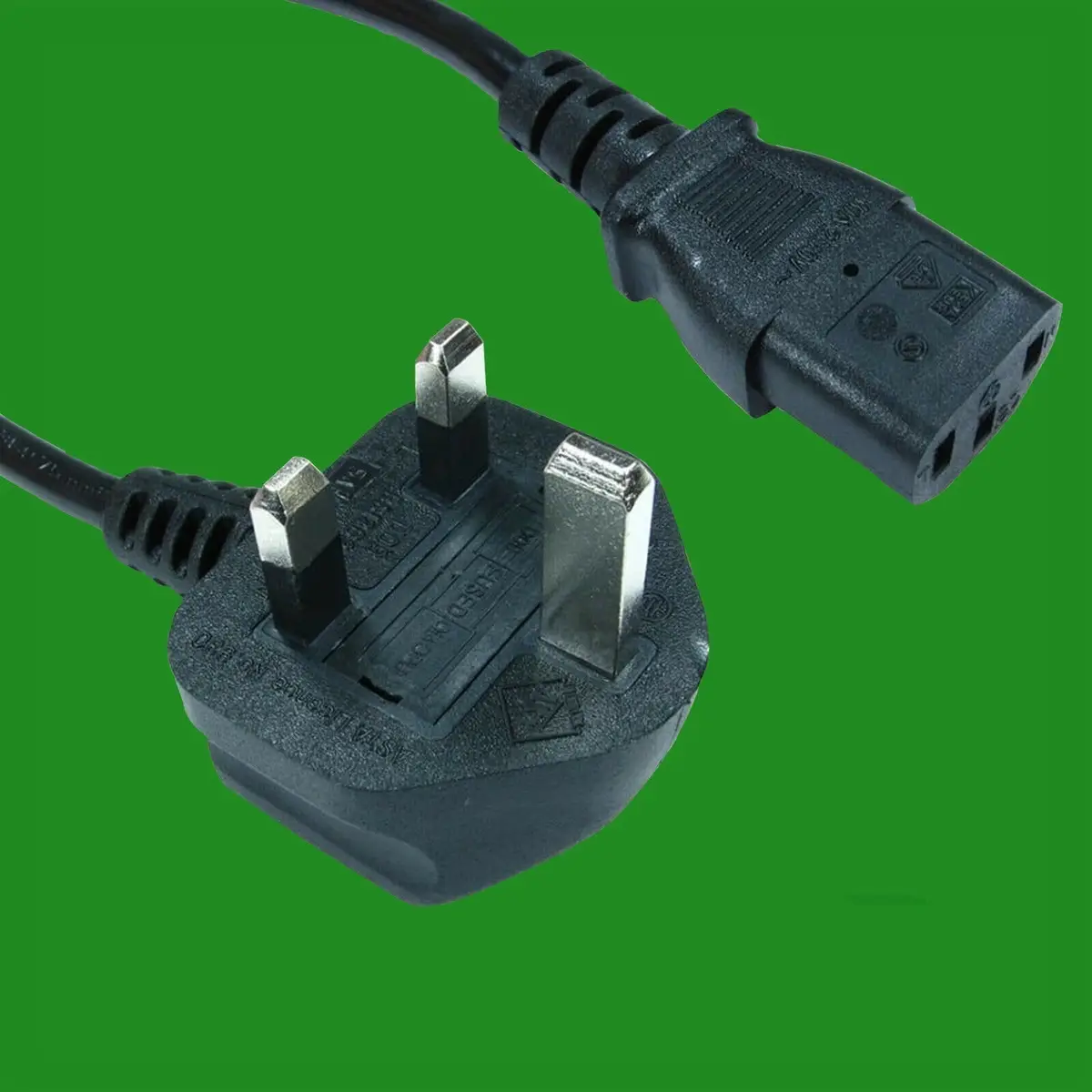 1.5m 3 Pin UK Mains Power Cable IEC C13, PC Computer, Monitor TV Kettle Lead 10A