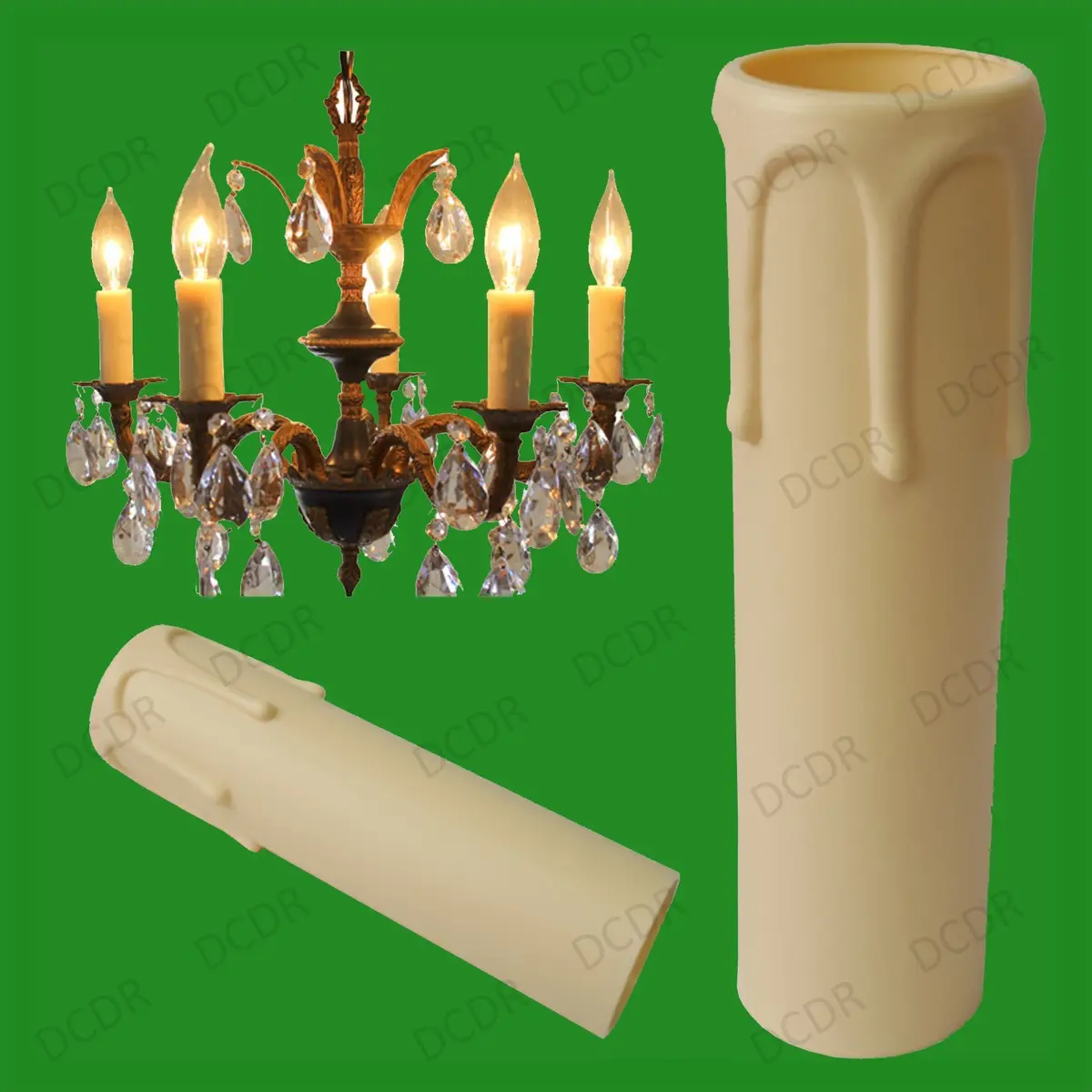 50x Ivory Drip Candle Wax Effect Chandelier E14 Light Bulb Sleeve 105mm x 27mm