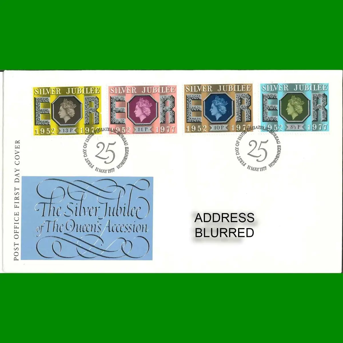 FDC Queen Elizabeth II's Silver Jubilee , First Day Cover Stamps, 11.5.1977