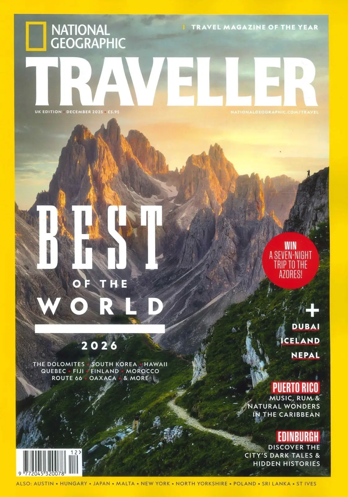 National Geographic Traveller Magazine Best of the World, Dubai, Nepal, Dec 2025