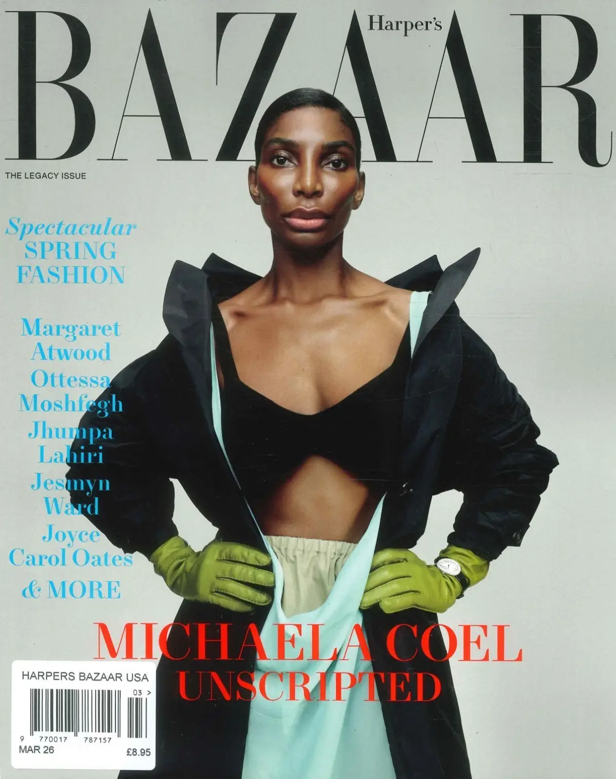 Harper's Bazaar USA Magazine Michaela Coel, Margaret Atwood, Fashion, March 2026