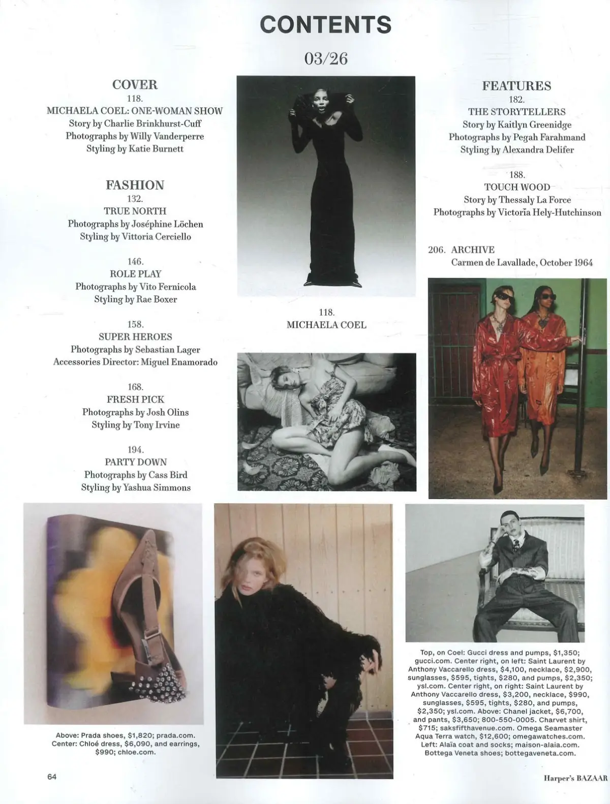 Harper's Bazaar USA Magazine Michaela Coel, Margaret Atwood, Fashion, March 2026 - image 4 | Free standard UK delivery included | Discount Quality Products