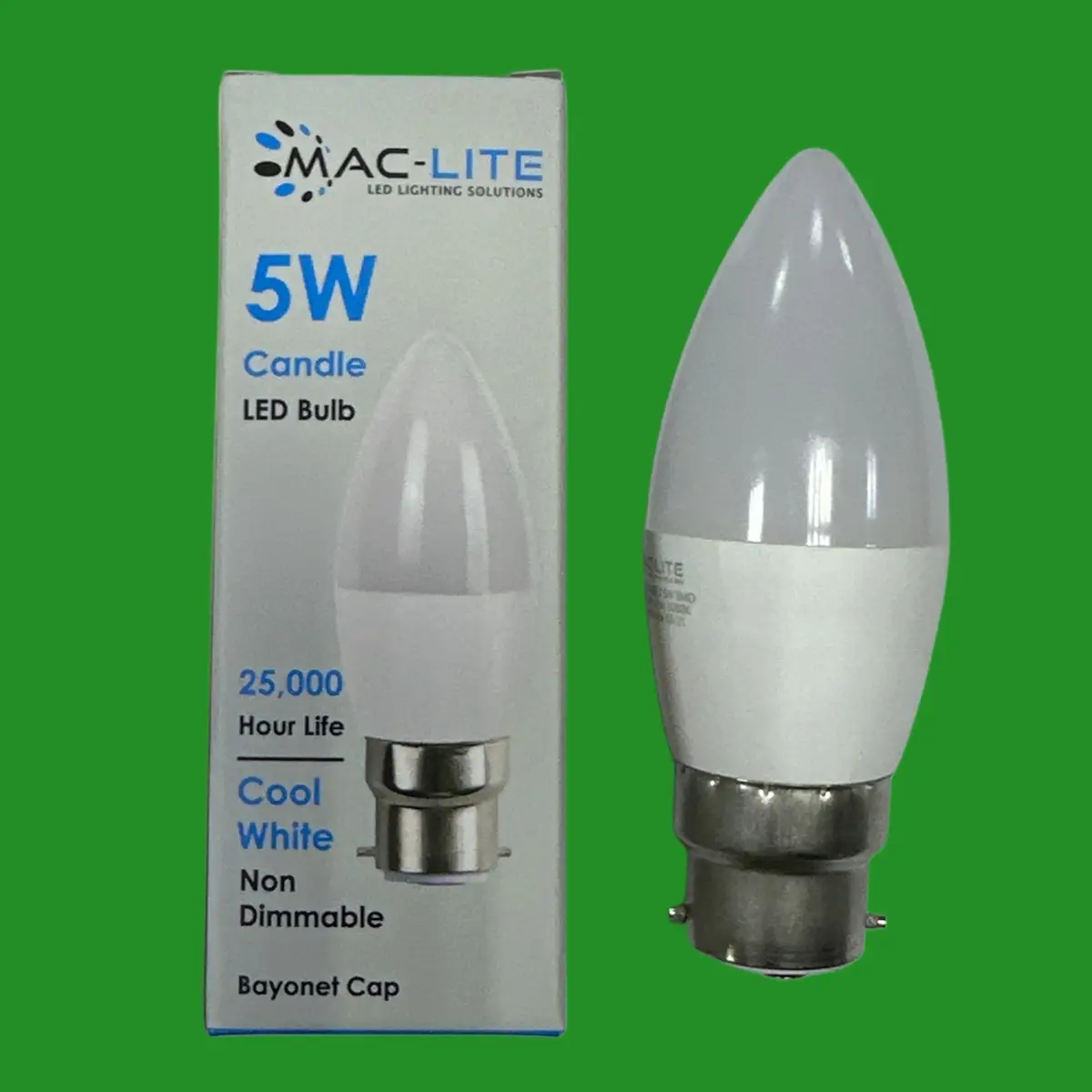 6x 5W (=40W) LED Candle Light Bulb 6000K Cool Daylight White BC B22 Bayonet Lamp