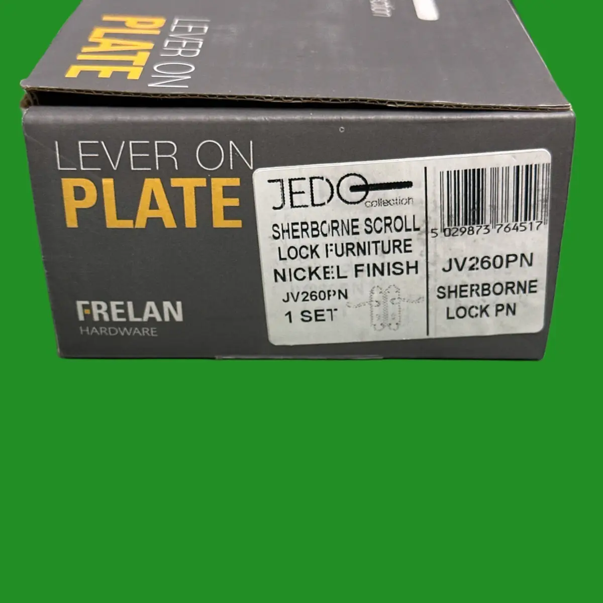 Frelan Sherborne Scroll Lever Door Handle on Lock Plate Set Polished Nickel - image 2 | Free standard UK delivery included | Discount Quality Products