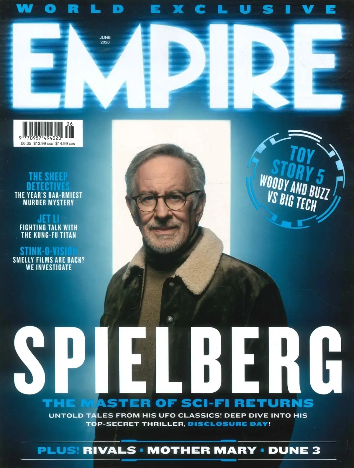 Empire Magazine Steven Spielberg, Disclosure Day, Toy Story 5, Dune 3, June 2026