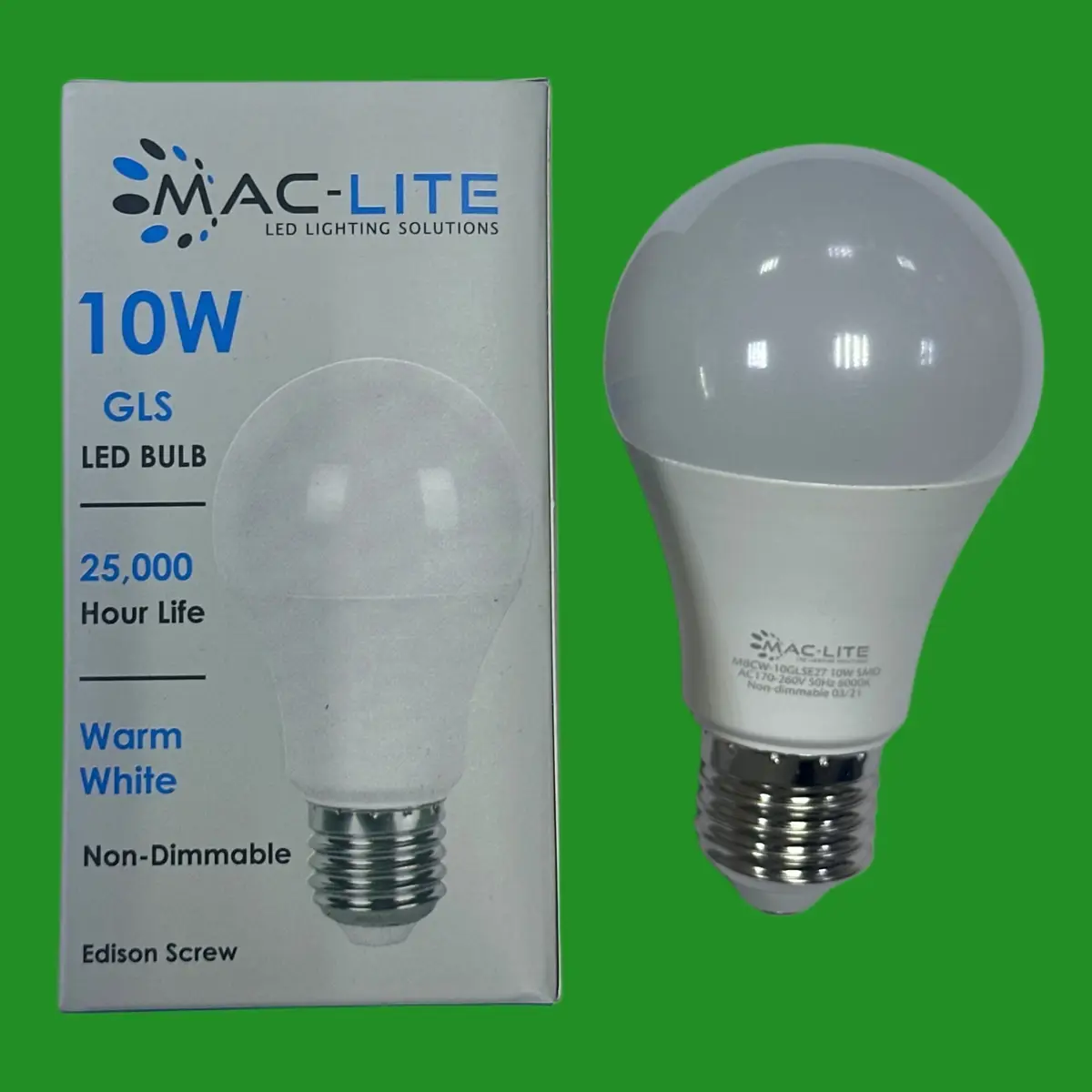 6x 10W (=75W) GLS LED Light Bulbs, 3000K Warm White ES E27 Edison Screw Lamp