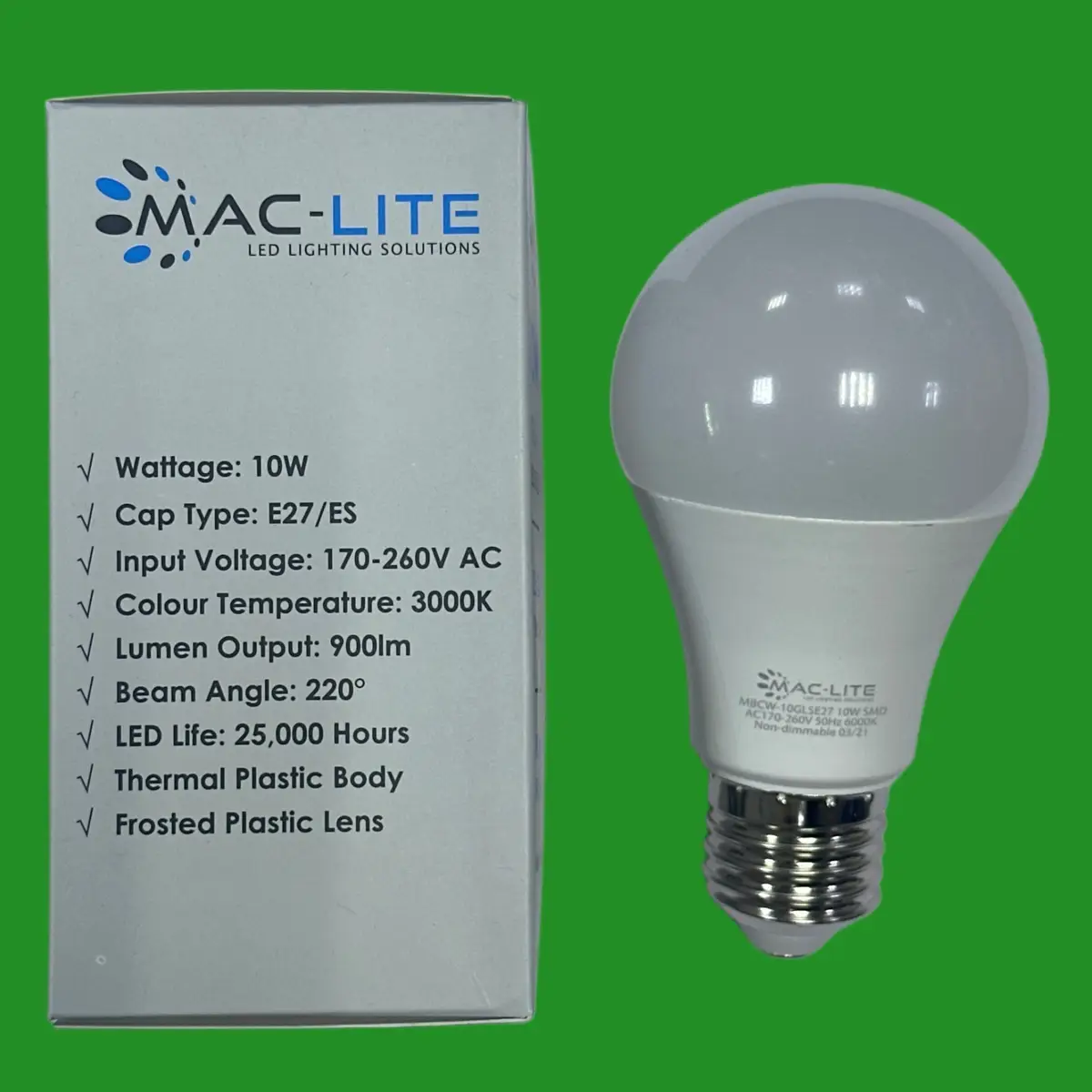 6x 10W (=75W) GLS LED Light Bulbs, 3000K Warm White ES E27 Edison Screw Lamp - image 2 | Free standard UK delivery included | Discount Quality Products