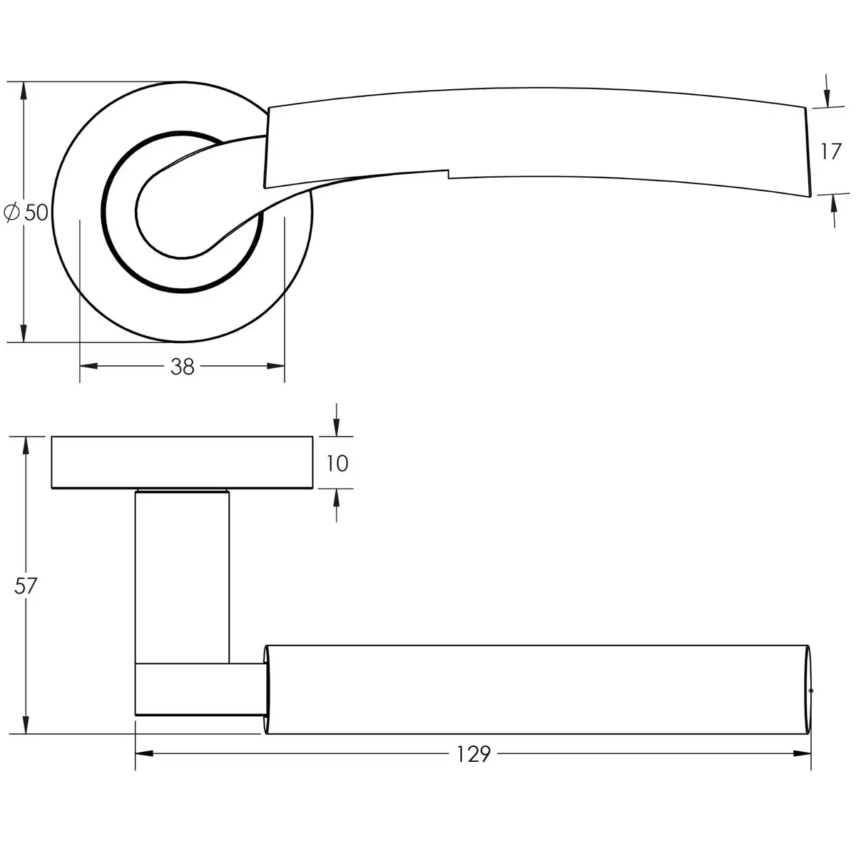 Frelan Capri Lever on Rose Door Handle Pair Set Satin Polished Chrome JV860PCSC - image 2 | Free standard UK delivery included | Discount Quality Products
