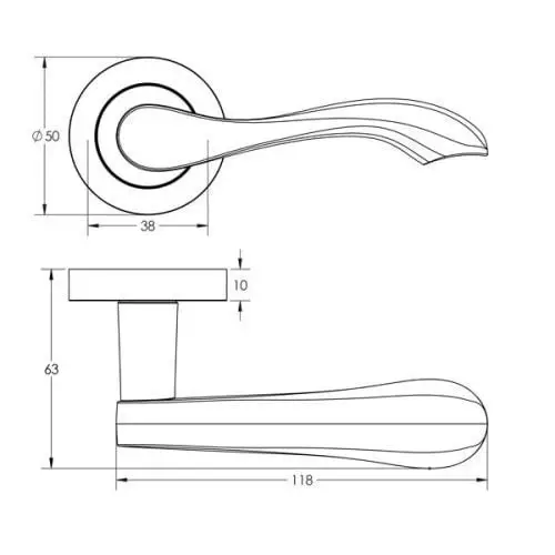 Frelan Gamma Lever on Rose Door Handle Pair, Antique Bronze, Fire Rated JV509AB - image 2 | Free standard UK delivery included | Discount Quality Products