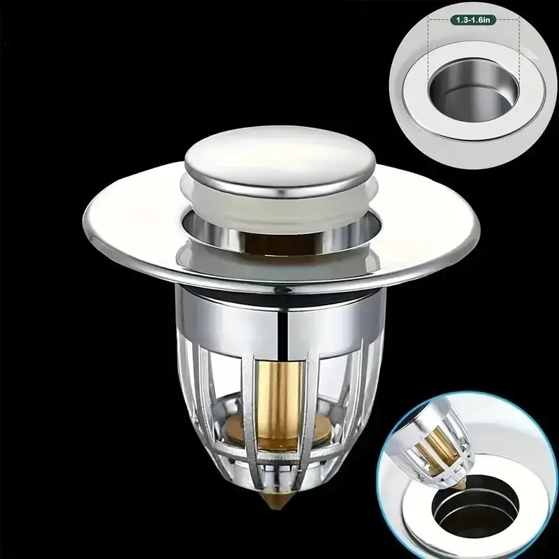 Bathroom Sink Stopper, Pop Up Bathroom Sink Plug, Press Type Sink Drain Stopper