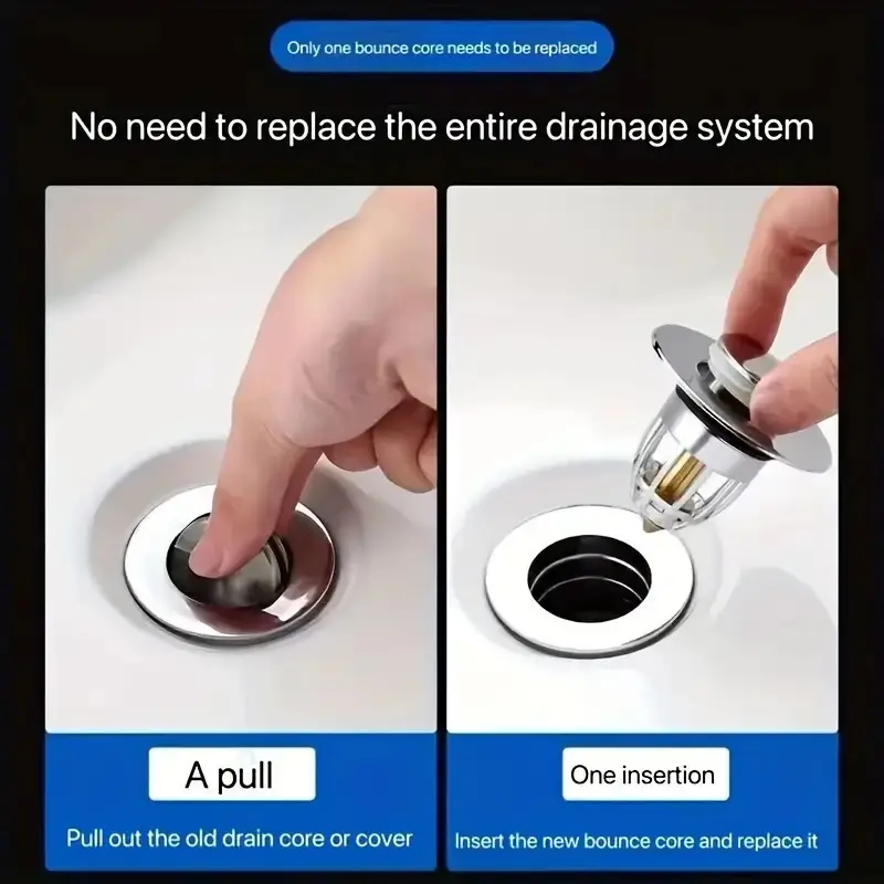 Bathroom Sink Stopper, Pop Up Bathroom Sink Plug, Press Type Sink Drain Stopper - image 5 | Free standard UK delivery included | Discount Quality Products