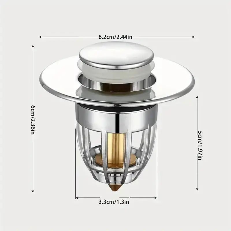 Bathroom Sink Stopper, Pop Up Bathroom Sink Plug, Press Type Sink Drain Stopper - image 6 | Free standard UK delivery included | Discount Quality Products